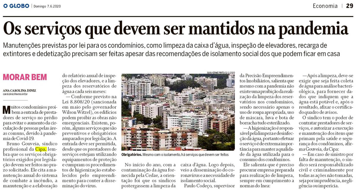 O GLOBO: SERVIÇOS QUE DEVEM SER MANTIDOS