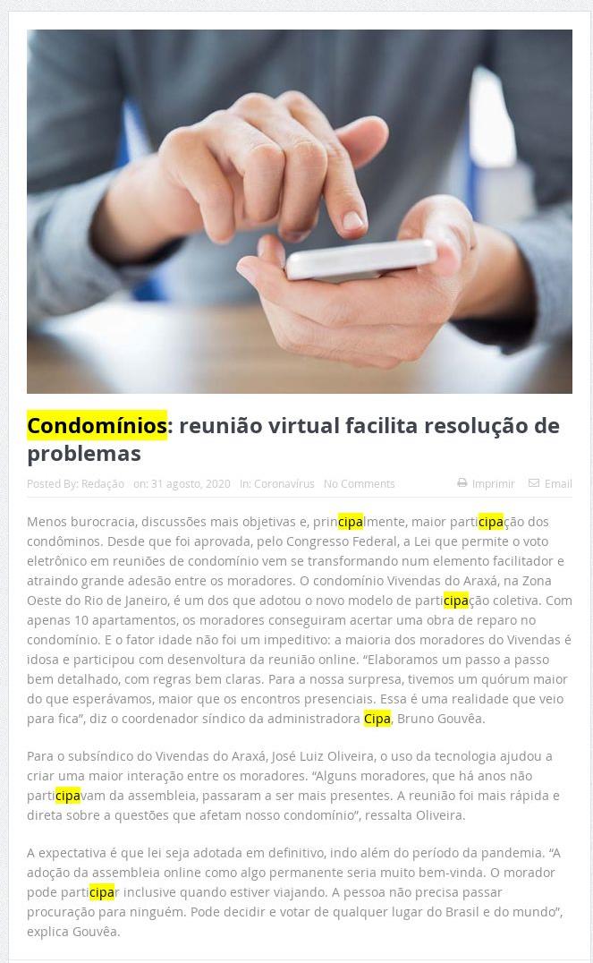 REUNIÃO VIRTUAL FACILITA RESOLUÇÃO DE PROBLEMAS